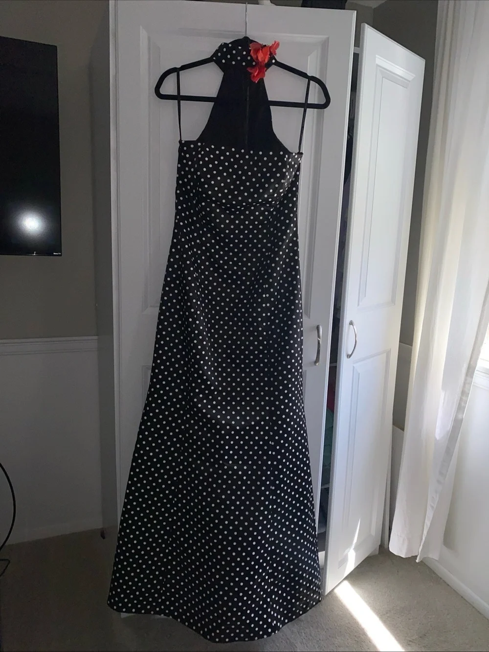 Jessica McClintock Gunne Sax Womens Dress 7 Y2k Black White Polka dots Goth‎